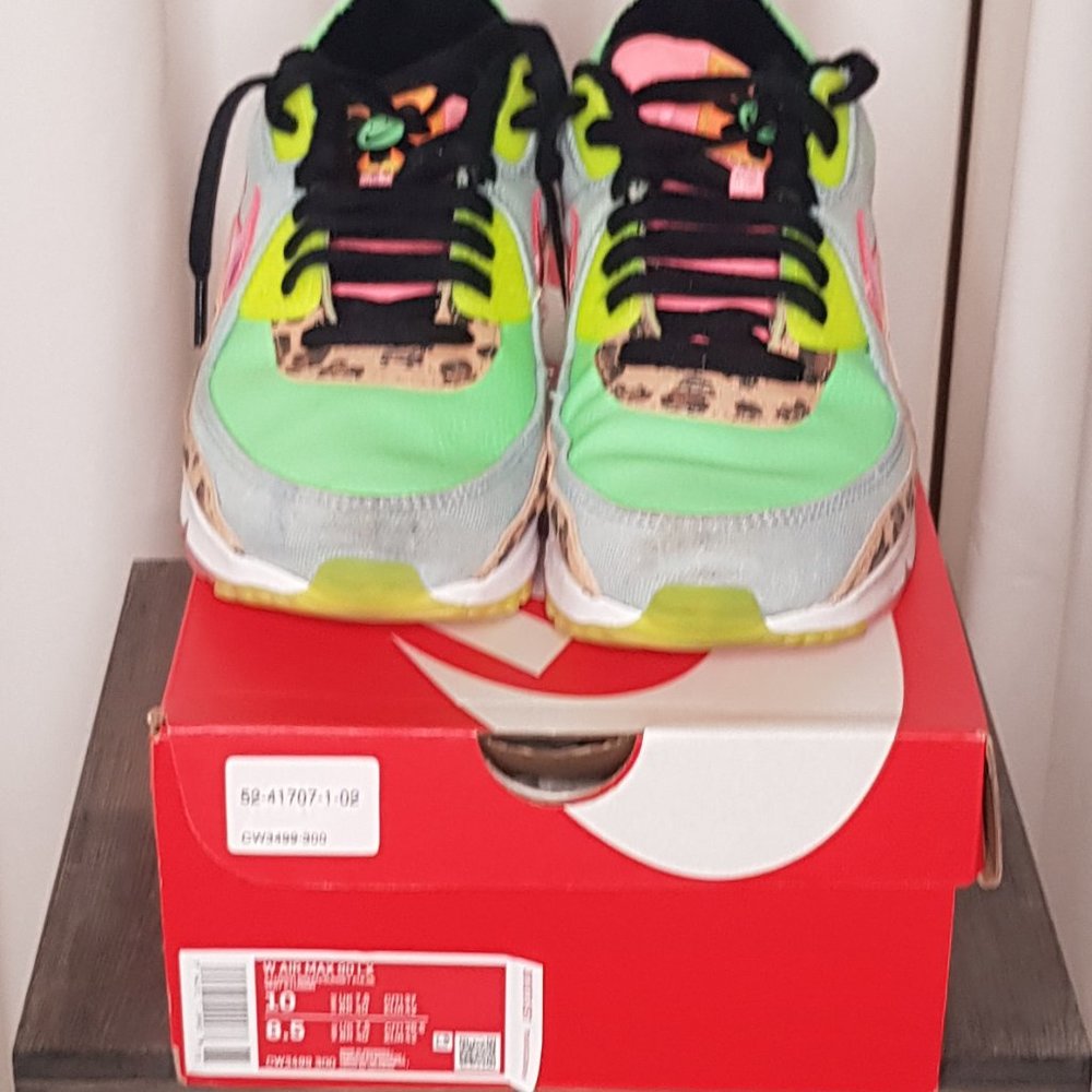 Nike Air Max Sneakers 90 LX Illusion Green Leopard